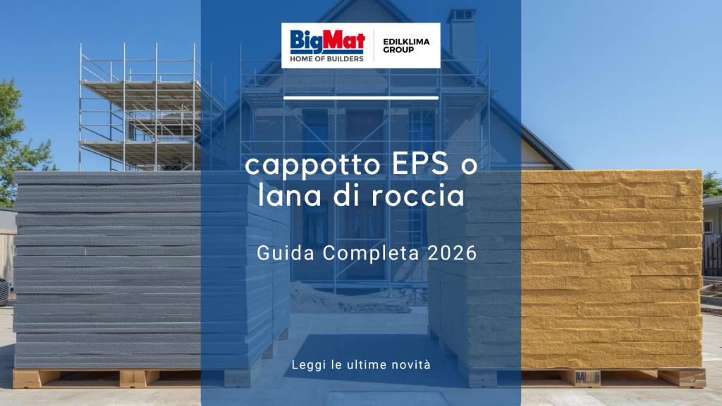 Cantiere professionale con fornitura di pannelli per cappotto EPS o lana di roccia pronti per la posa.