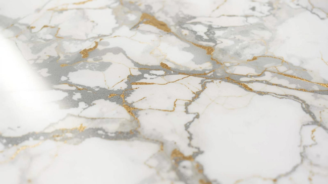 Dettaglio piastrella grès porcellanato effetto marmo calacatta lucido con venature realistiche